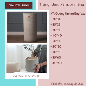 Chậu xi măng trụ tròn