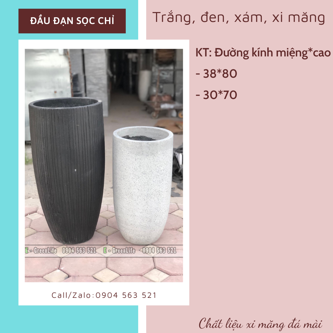 chậu xi măng đầu đạn chậu xi măng đầu đạn
