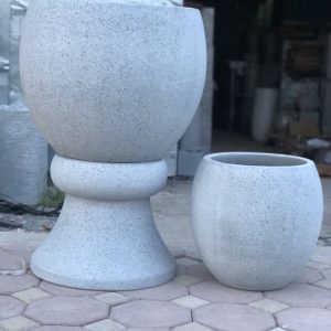 chậu xi măng đá mài lu tròn
