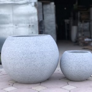 chậu xi măng đá mài lu tròn