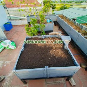 Chậu ghép trồng rau hdpe 100*100*40
