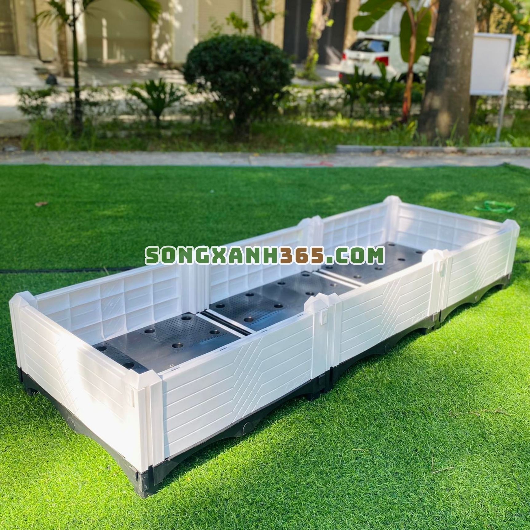 Chậu trồng rau HDPE ghép 150*50*23 Trắng Chậu trồng rau HDPE ghép 150*50*23 Trắng
