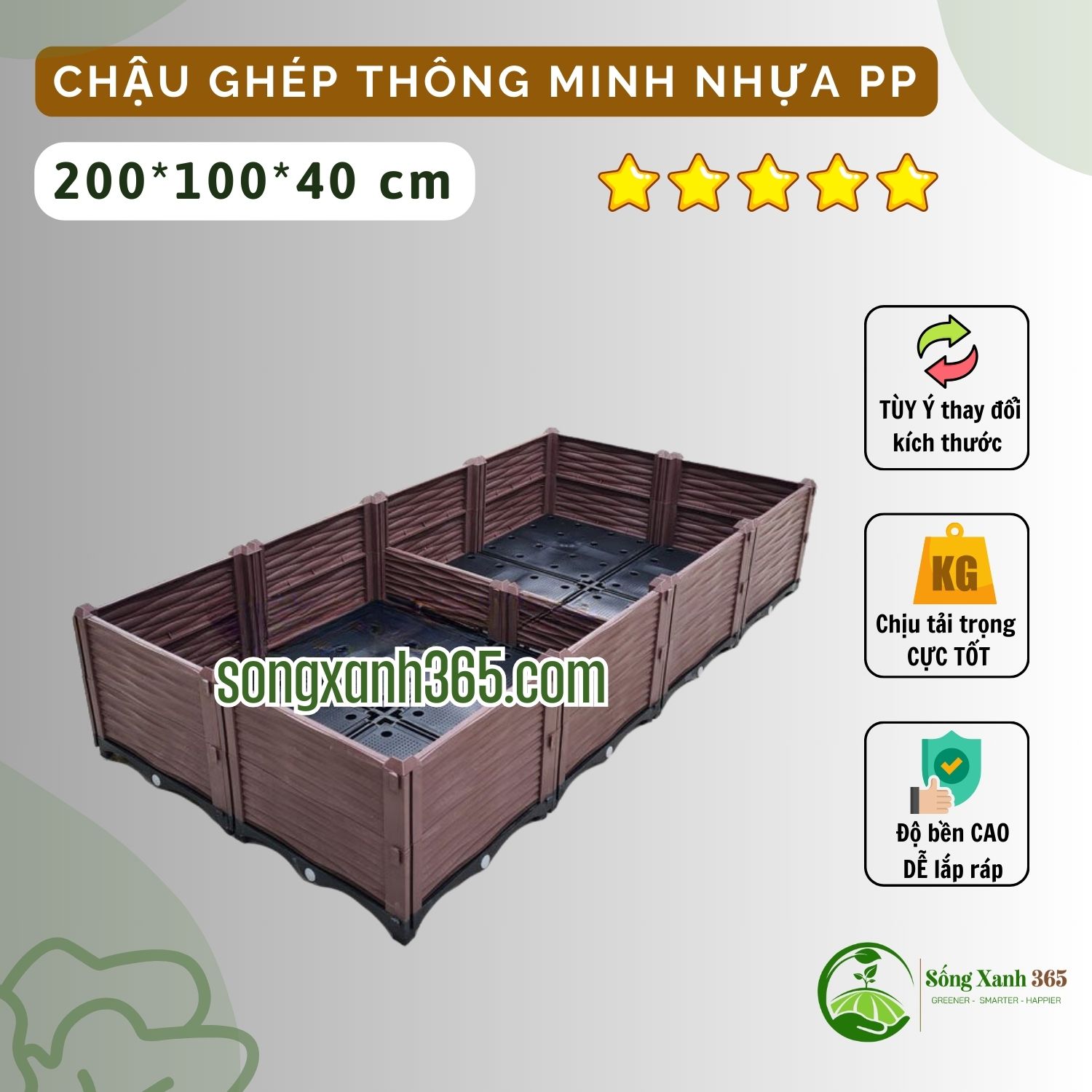 chau-trong-rau-pp-20010040 (2) Chậu trồng rau thông minh màu nâu nhựa PP