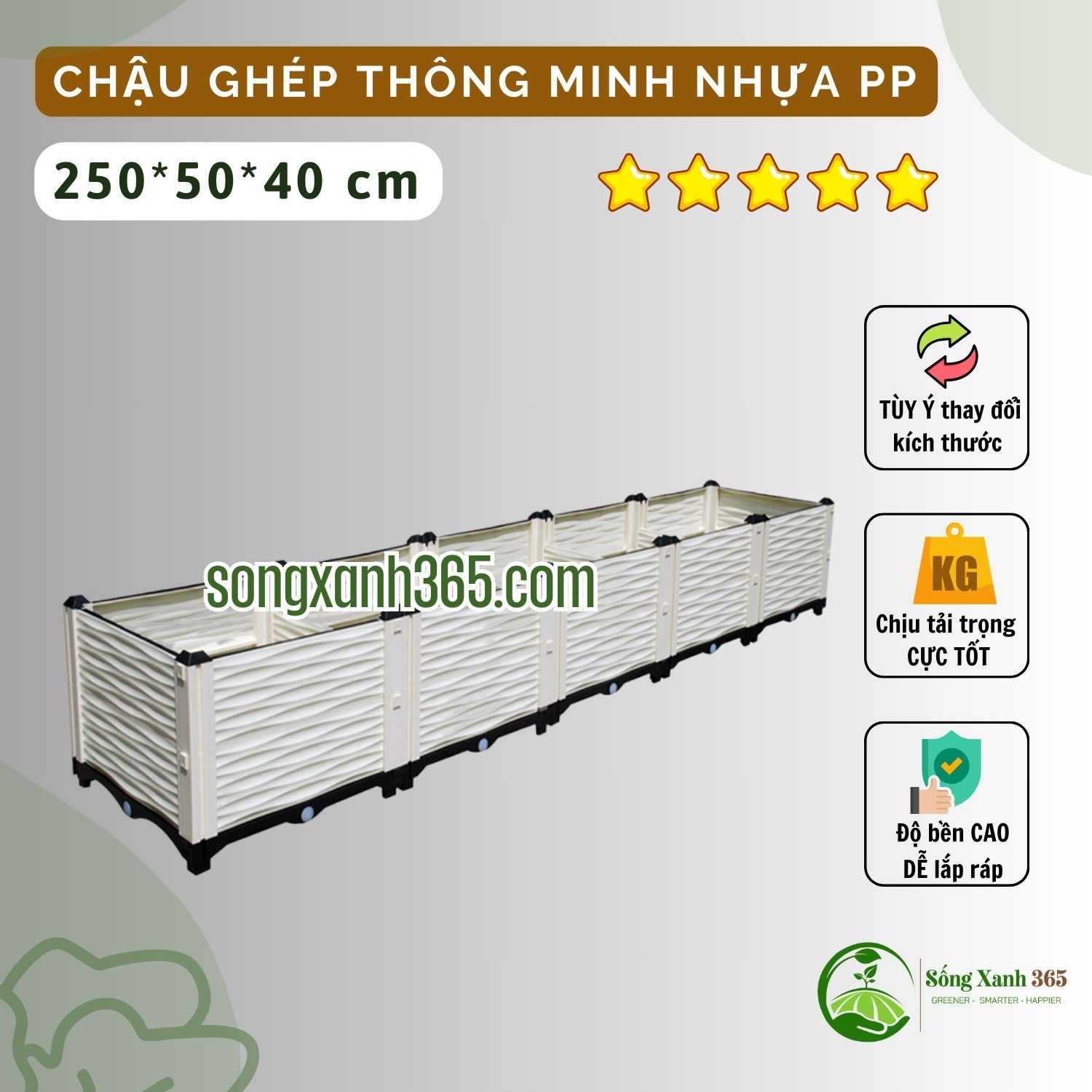 chau-trong-rau-pp-30050402505040 Chậu trồng rau thông minh nhựa PP