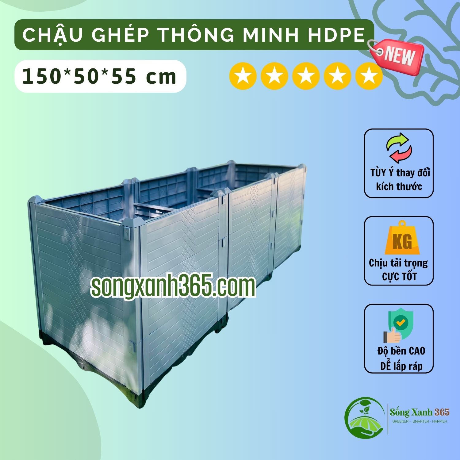 chậu trồng rau hdpe 1505055 (2) chậu trồng cây leo giàn, cây ăn quả