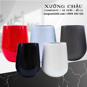 Chậu composite Minh Châu sơn theo yêu cầu Chậu composite Minh Châu Dáng tròn tại Hà Nội