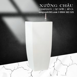 Chậu tự tưới composite Thịnh Vượng Cao cấp dáng vuông vát, sơn màu theo yêu cầu Chậu tự tưới composite Thịnh Vượng Cao cấp