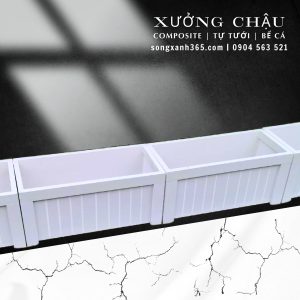 Chậu composite hộp kẻ dọc dáng chữ nhật giá rẻ tại hà nội Chậu composite hộp kẻ dọc