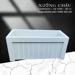 Chậu Composite Hộp Kẻ dọc Cao Cấp | Dáng Chữ Nhật