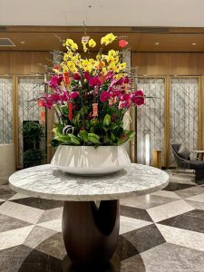 Chậu composite trồng phong lan mix tại căn hộ Vinhomes Chậu composite phúc hưng decor trang trí