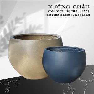 Chậu composite cao cấp Thanh Xuân dáng tròn sơn màu theo yêu cầu Chậu composite cao cấp Thanh Xuân